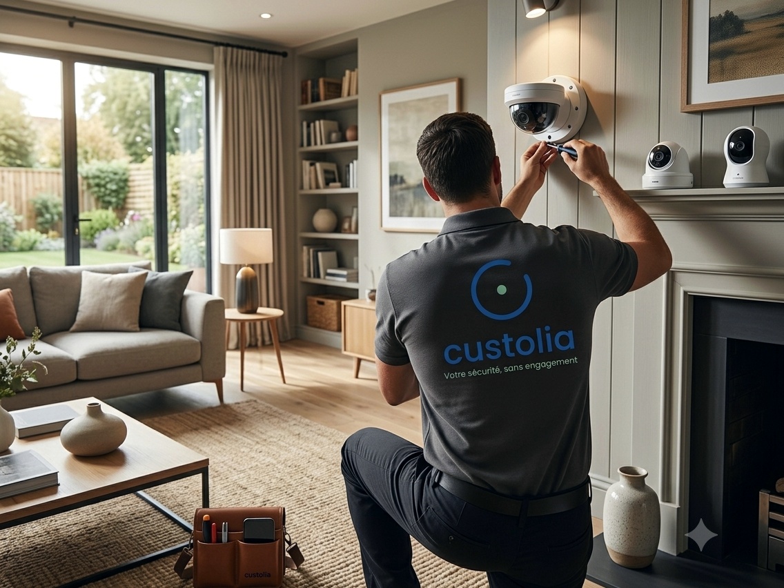 Technicien Custolia en intervention chez un client
